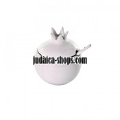Ceramic Pomegranate Honey Dish - White