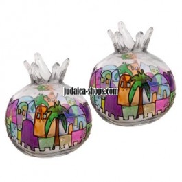 Pomegranate’ Glass Candle Holders – Jerusalem Design