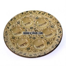 Round ceramic. Seder plate – floral design