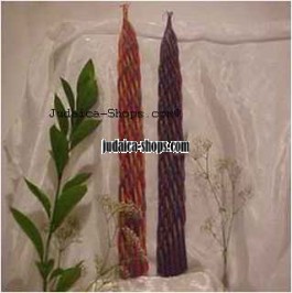 Long Woven Havdalah Candle – red/purple