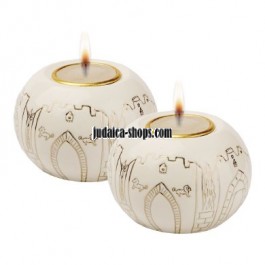 Porcelain Candle Holders Golden Design
