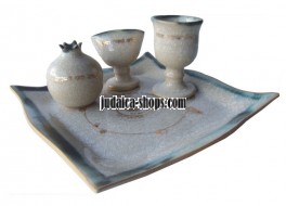 Ceramic Havdalah Set - White/Gold