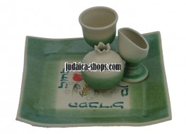 Ceramic Havdalah Set - Green