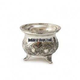 Silver-Plated and Glass Salt Cellar