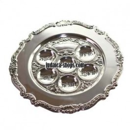 Round silver plated Seder plate