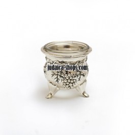 Silver-Plated and Glass Salt Cellar - Grapes