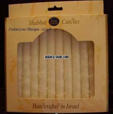 12 Tall Shabbat Candles - White