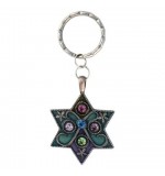 Key Chain  with Crystal Stones - Magen David