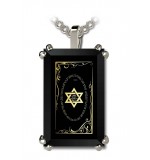 24 K Gold Shema Yisrael Inscribed Onyx Pendant